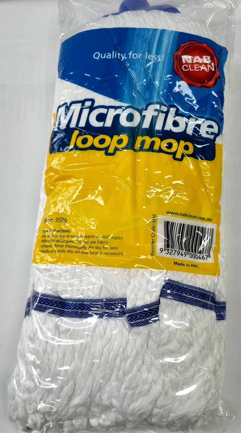 Mop Head - NAB Clean Microfibre Mop 350g BLUE