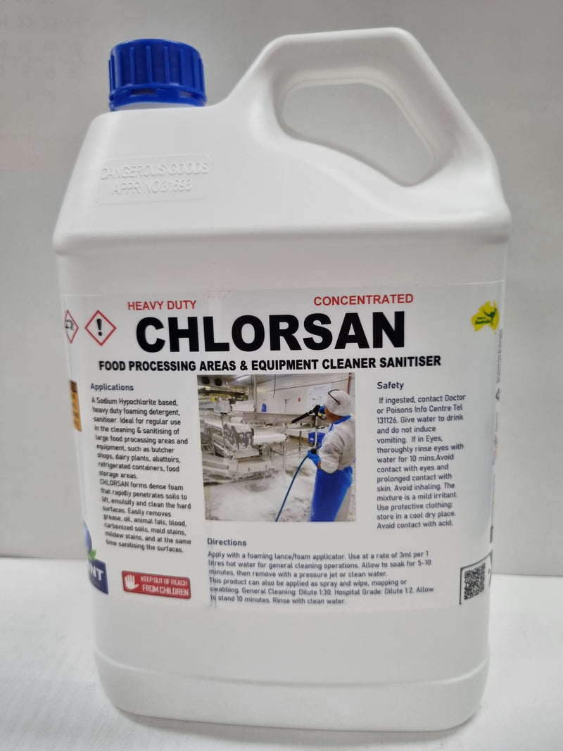 Chlorsan - High Foaming Commercial  Food processing areas and Equipment Cleaner Sanitiser